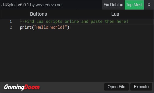 a screenshot image of JJsploit lua script executor