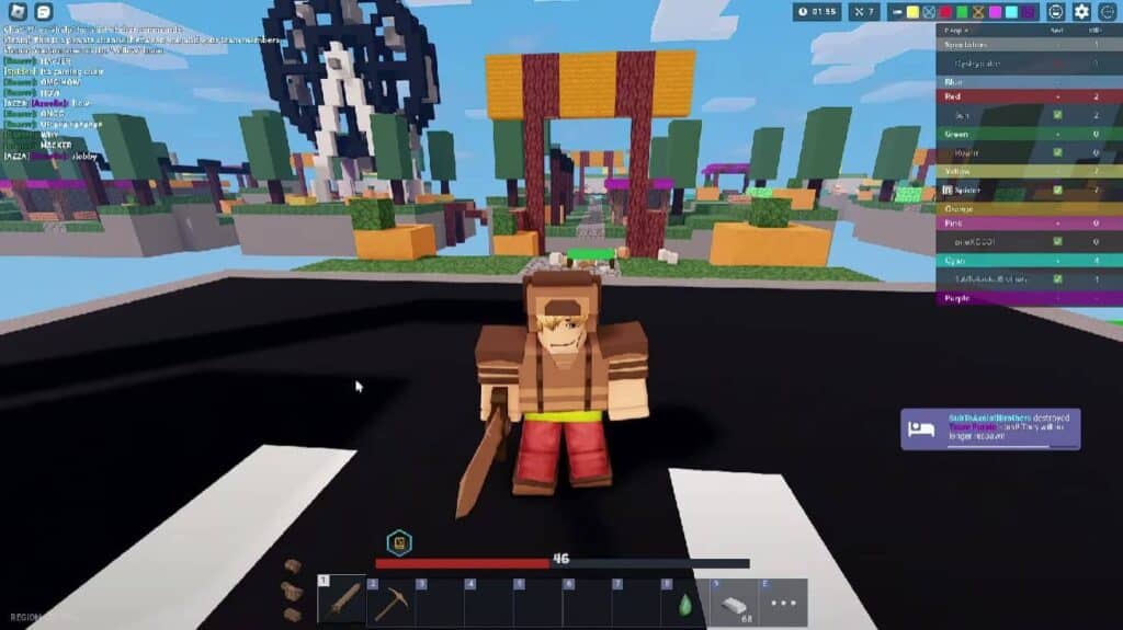 Image of Roblox Bedwars hack script gameplay