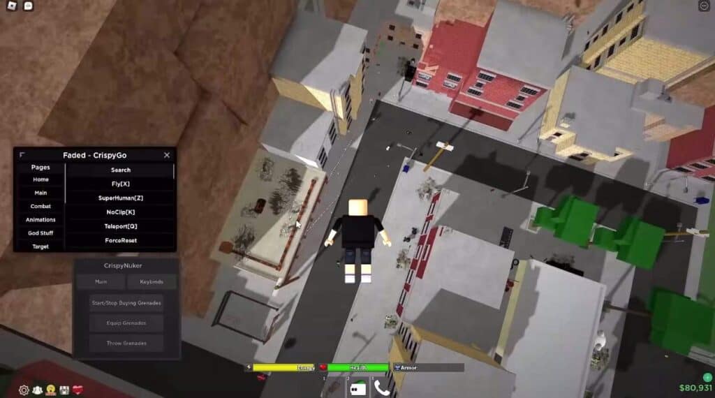 Image of Roblox Da hood script gameplay