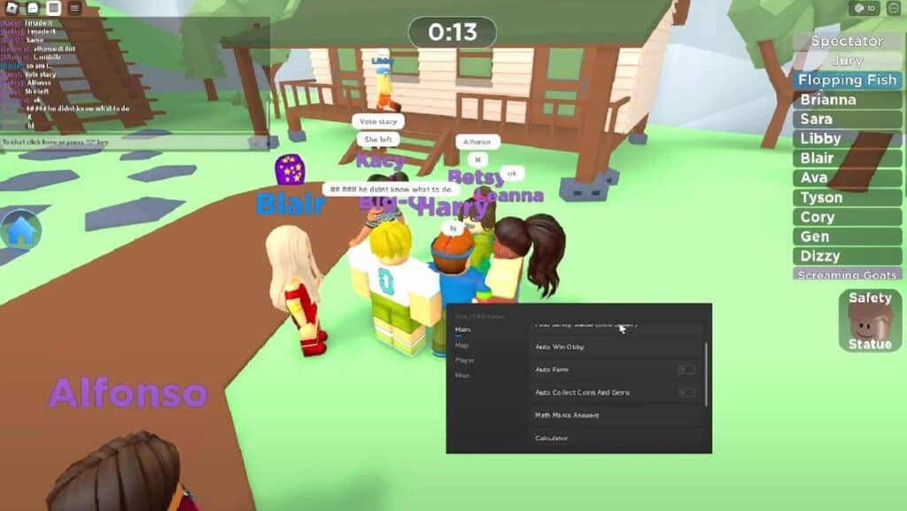 Screenshot of Total Roblox Drama script gameplay