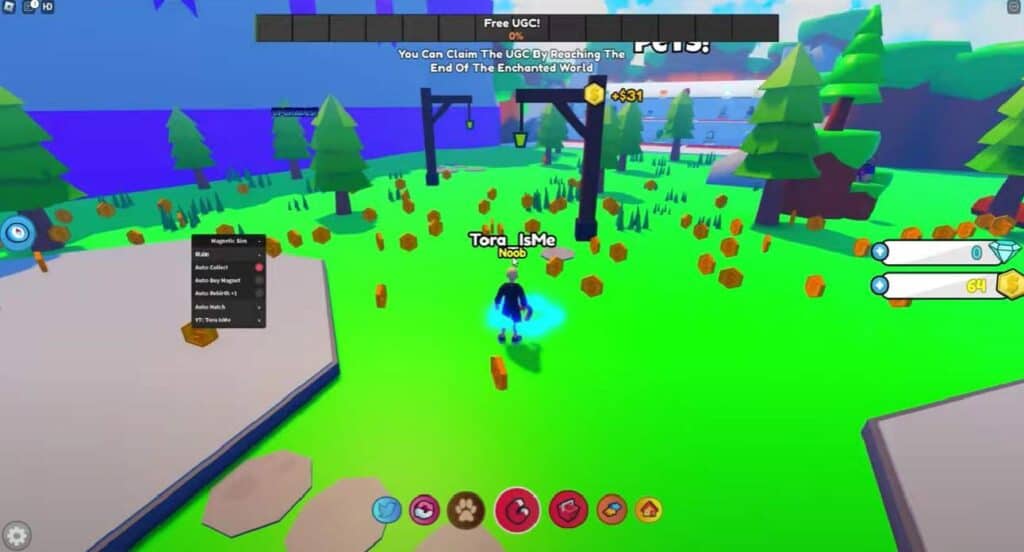 Screenshot of Magnetic Simulator script gameplay